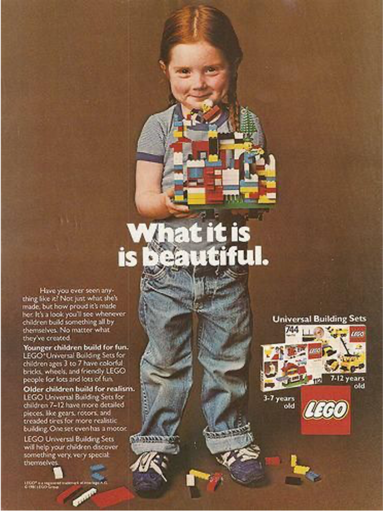 Lego 1981 What it is is beautiful ad
